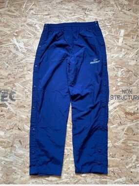 Men's Vintage Kobe Navy Snap-Button Joggers with Side Vents